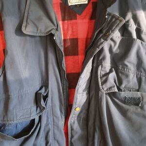 Expedition Blue Tactical Style Vest with Red Plaid Lining